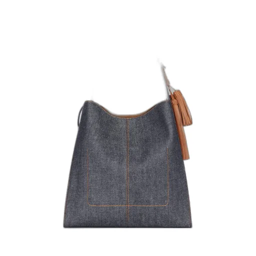 Medium Belted Hobo Bag In Denim