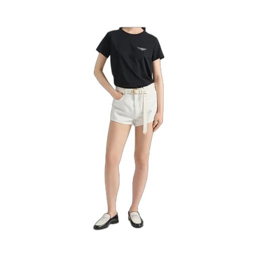 Mini Shorts In White Denim