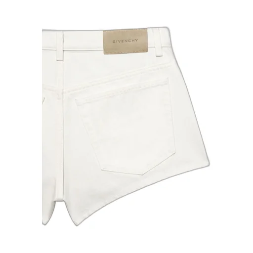 Mini Shorts In White Denim