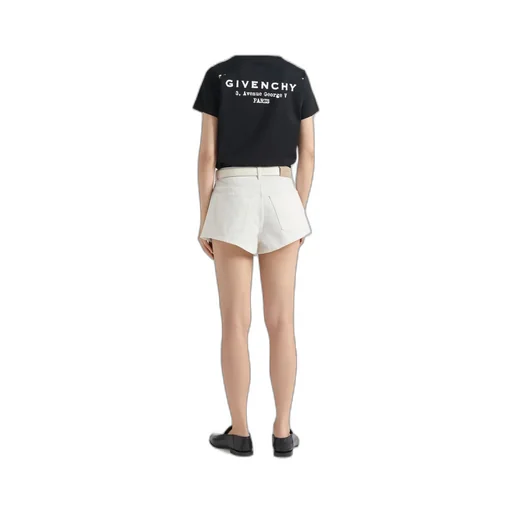 Mini Shorts In White Denim