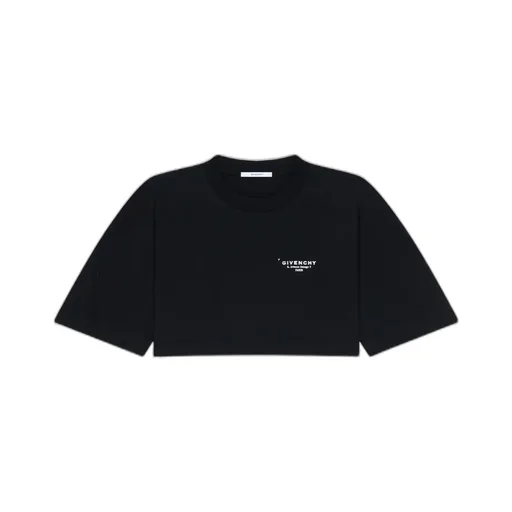 Cropped Fit T-Shirt In Cotton With Givenchy Stamp Print