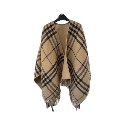 Double-Sided Plaid Shawl