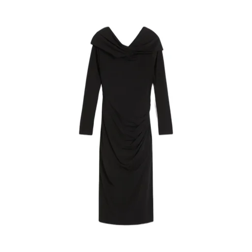 Max Mara Studio Draped Off-Shoulder Midi Dress