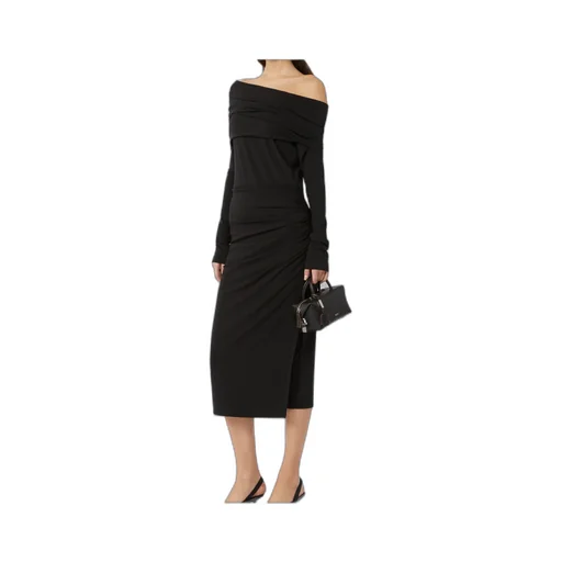 Max Mara Studio Draped Off-Shoulder Midi Dress
