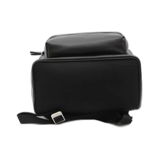 Embossed-Logo Leather Backpack
