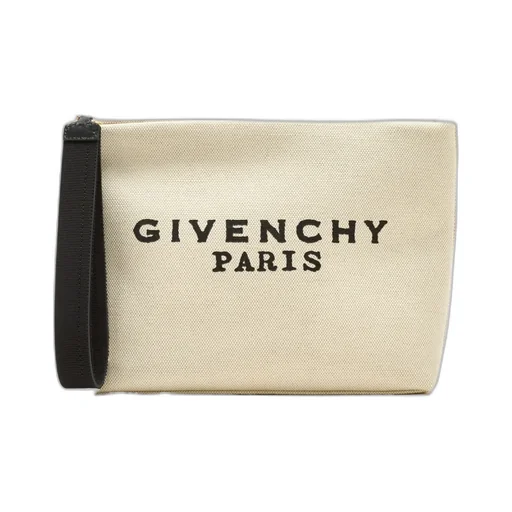 Givenchy Logo Embroidered Wrist Strap Clutch Bag