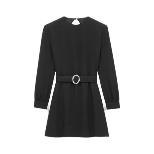 Backless Mini Dress In Sable Saint Laurent