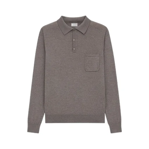 Saint Laurent Button Detailed Long-Sleeved Polo Shirt