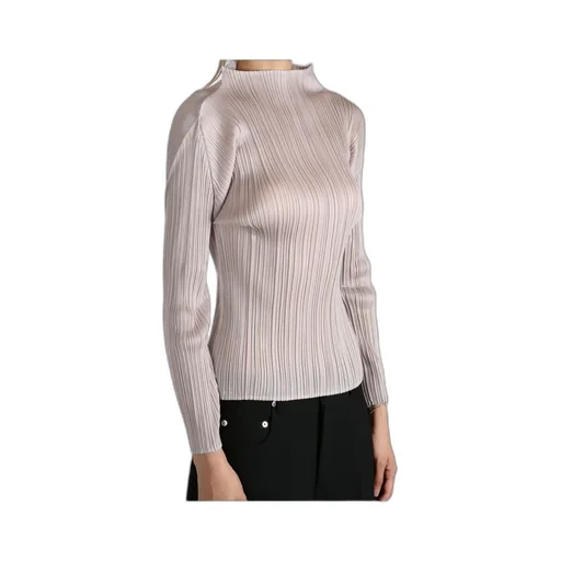 Pleats Please Issey Miyake High-Neck Pullover