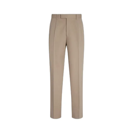 Pleated Cotton Wool Trousers