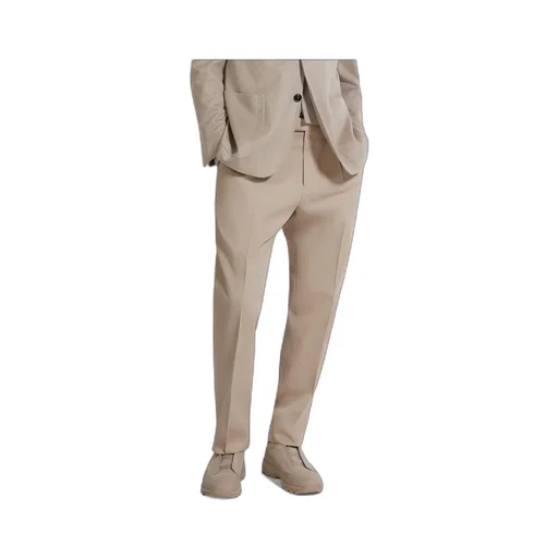 Pleated Cotton Wool Trousers