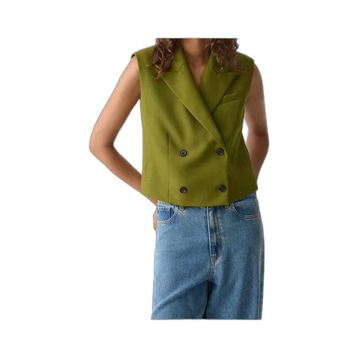 Double-Breasted Sleeveless Jacket