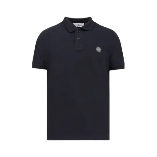 Stone Island Logo Patch Short-Sleeved Polo Shirt