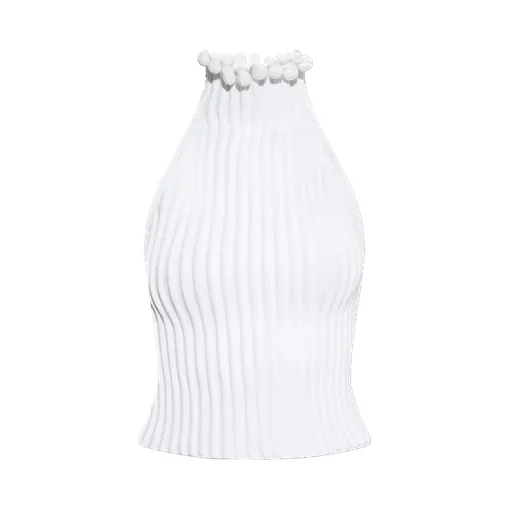 Pom-Pom Halterneck Top