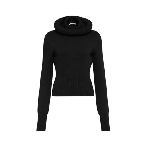 Alaa Sculotural Hood Ribbed Knit Jumper