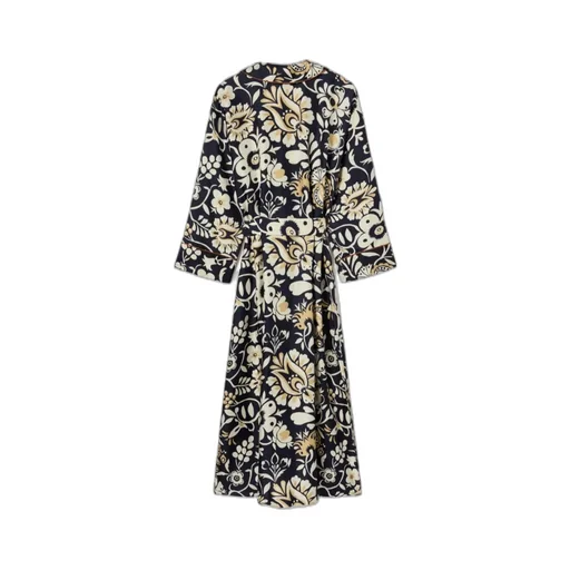 Midnight Floral-Print Wrap Dress
