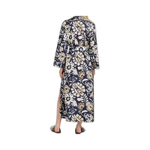 Midnight Floral-Print Wrap Dress