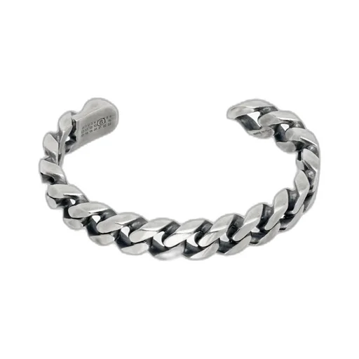 Mm6 Maison Margiela Curb-Chain Logo Engraved Bracelet