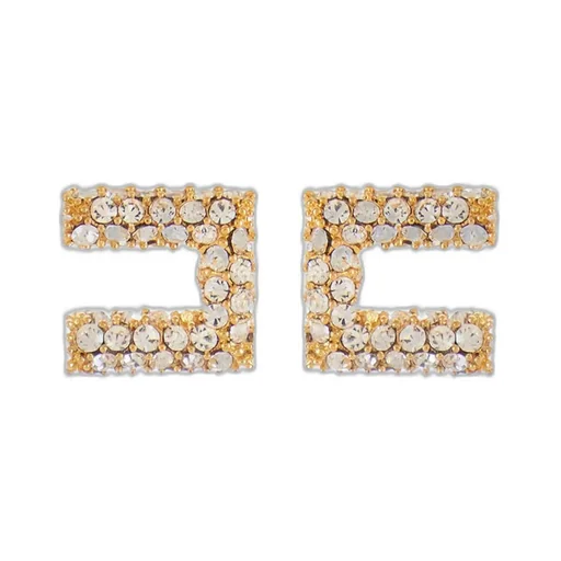 Square-Frame Crystal-Embellishment Earrings