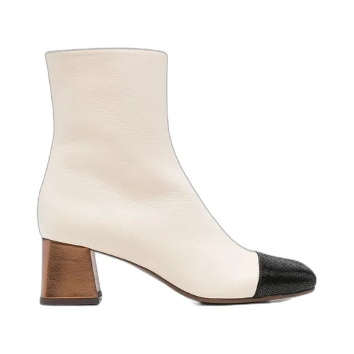 Color-Blocked Chunky Heeled Ankle Boots