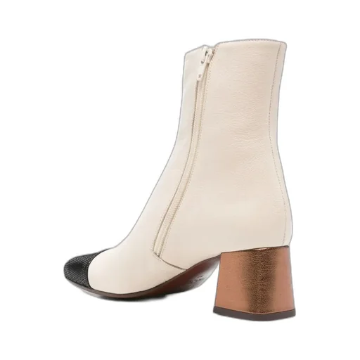 Color-Blocked Chunky Heeled Ankle Boots