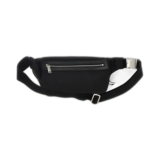 Leather-Trimmed Zip Belt Bag