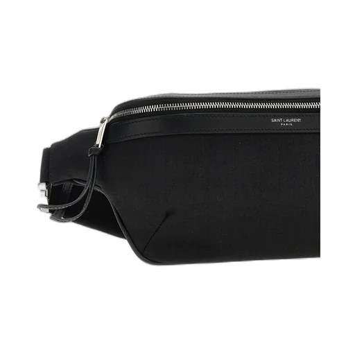 Leather-Trimmed Zip Belt Bag