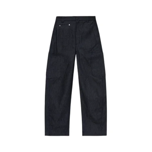 Cargo Trousers In Herringbone Denim