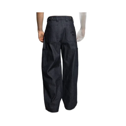 Cargo Trousers In Herringbone Denim