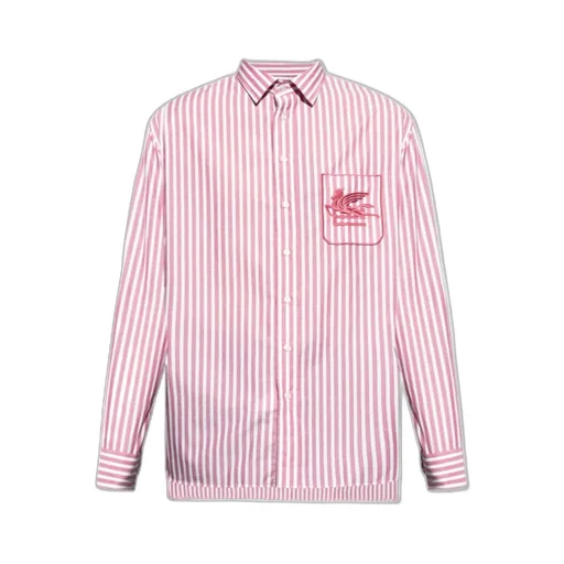 Etro Pegaso Embroidered Striped Shirt
