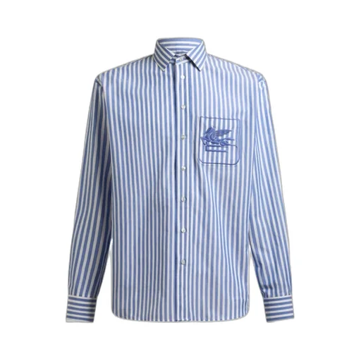 Etro Pegaso Embroidered Striped Shirt