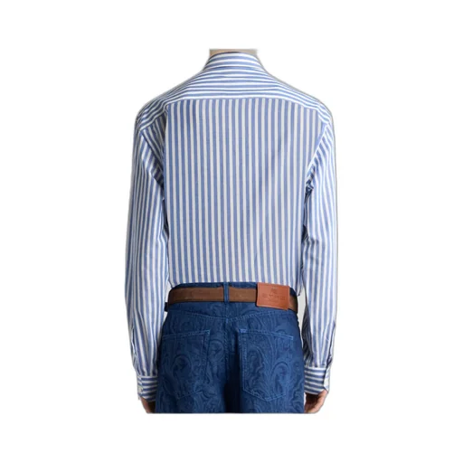 Etro Pegaso Embroidered Striped Shirt