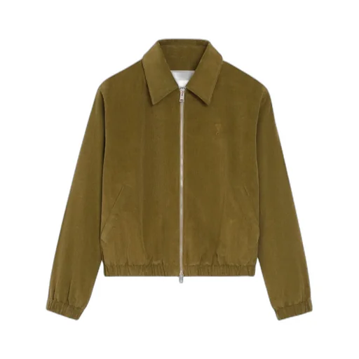 Green Cotton Ami De Coeur Padded Zipped Jacket