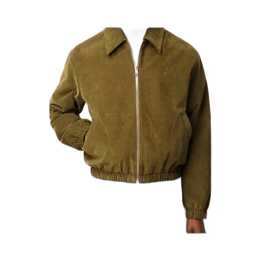 Green Cotton Ami De Coeur Padded Zipped Jacket