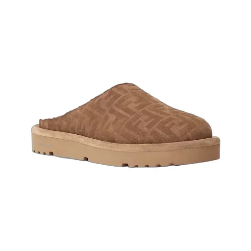 Fendi Ff Embeoosed Slip-On Sabots