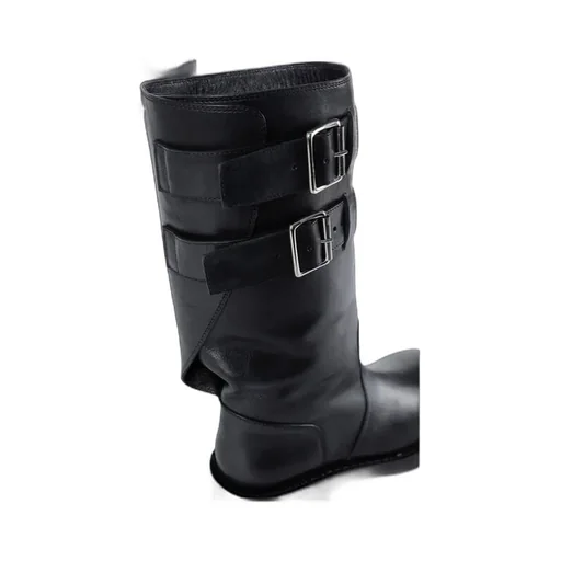Double-Buckle Calfskin Boots