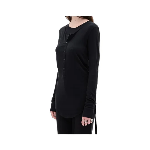 Vero Button-Front Long-Sleeve T-Shirt