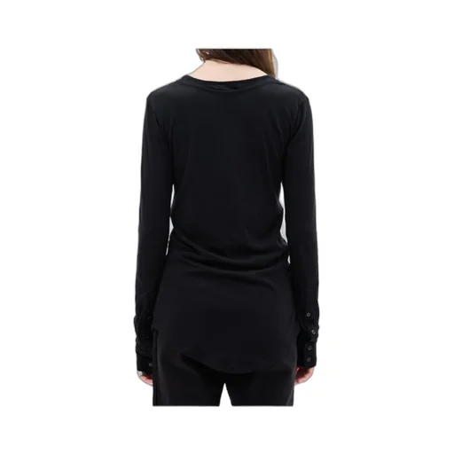 Vero Button-Front Long-Sleeve T-Shirt