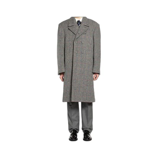 Checked Double-Breasted Coat