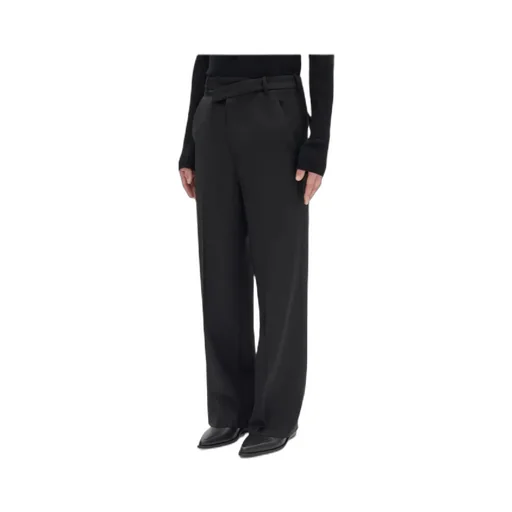 Wrap-Front Wool Pants
