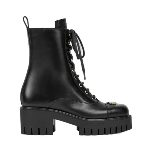 Gucci Gg Lace-Up Ankle Boots