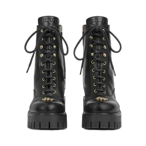 Gucci Gg Lace-Up Ankle Boots