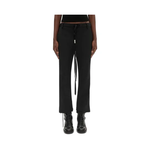 Drawstring Wool Straight Trousers