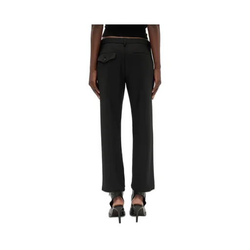 Drawstring Wool Straight Trousers