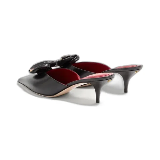 Drip Rose Kidskin Mule With Crystals 55Mm