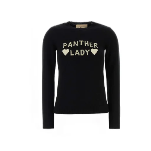 Valentino Slogan Intarsia Long-Sleeve Sweater