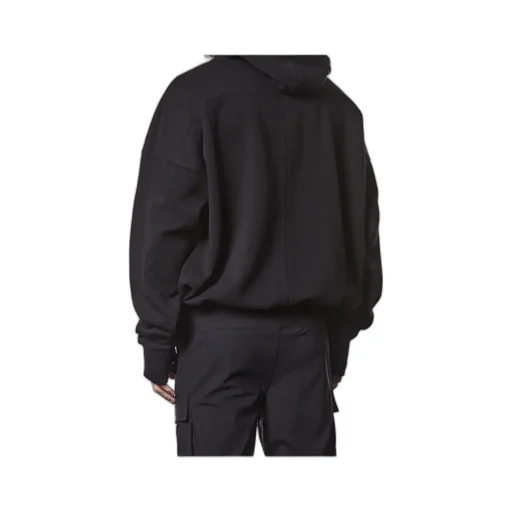Ribbed-Trim Long-Sleeve Hoodie