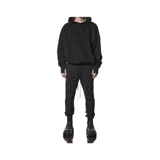 Ribbed-Trim Long-Sleeve Hoodie