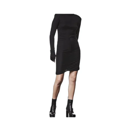 Gathered High-Neck Mini Dress