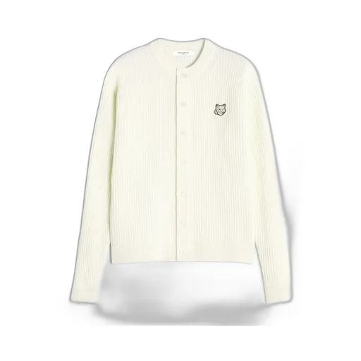 Maison Kitsuné Fox Head Ribbed Knit Cardigan